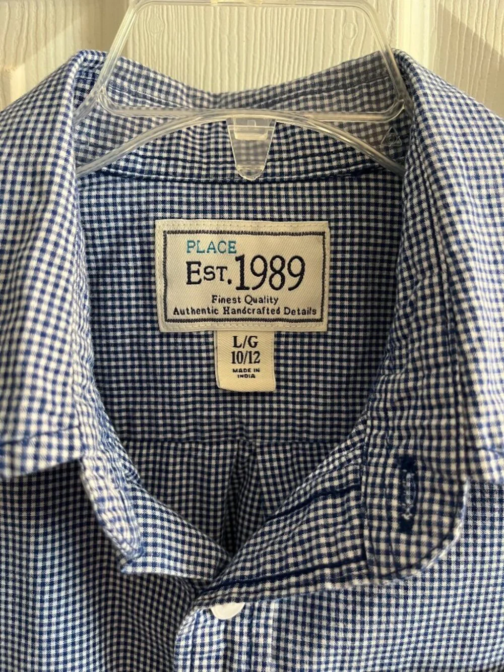 Boys 10-12 Children's Place short sleeved checked button down shirt